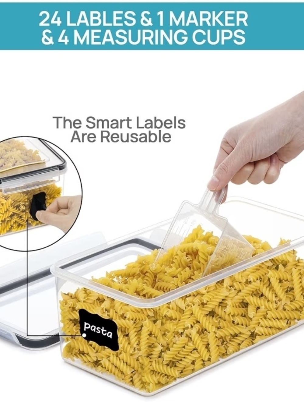Clear Stackable Food Storage Containers - Transparent (Set) - Picture 4 of 5